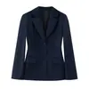 Comercio Exterior Transfronterizo de AliExpress Ropa Europea y Americana para Mujer 2025 Blazer de Punto de Doble Botonadura Ajustado Simple de Moda con Hombreras