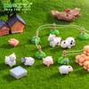Micropaisaje de musgo, creativo, lindo, cordero, cerdo, granja, bricolaje, jardinería, paisajismo, accesorios, miniadornos
