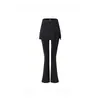 Preventa de Xichen: Diseño irregular, falda de tenis y leggings de dos piezas simulados, corte holgado y adelgazante, leggings de golf, pantalones largos