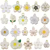 20 Estilos de Colgantes de Girasol Rojo y Rosa con Goteo de Aceite de Aleación de Zinc para Joyería Hecha a Mano DIY Accesorios de Llavero