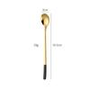 Cuchara de Acero Inoxidable 304 Estilo Coreano Mango Largo Cuchara para Hielo Cuchara para Mezclar Bar Alto Valor de Color Cuchara Larga para Mezclar Miel