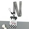 Bonita funda deslizante para tarjeta de comida con diseño de panda de dibujos animados para estudiantes, para autobús, IC, metro, tarjeta de identificación, funda protectora con cordón, venta al por mayor en stock