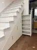 Armario de escalera armario de almacenamiento debajo de la escalera armario inclinado en la escalera armario de zapatos extraíble armario de almacenamiento estante angulado
