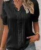 Tienda en Línea Independiente Talla Europea Comercio Exterior Transfronterizo Moda de Verano Nueva Vacaciones Hueca Manga Corta Camisa para Mujer Europea y Americana