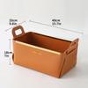 Caja de almacenamiento de escritorio de cuero, caja de cosméticos para el cuidado de la piel, caja coleccionable, cesta plegable de PU para guardar ropa, juguetes y libros.