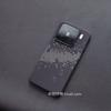 Funda magnética para teléfono con patrón de fibra de carbono, media cubierta, adecuada para Xiaomi 17Promax, Xm15Pro, funda protectora translúcida ultrafina