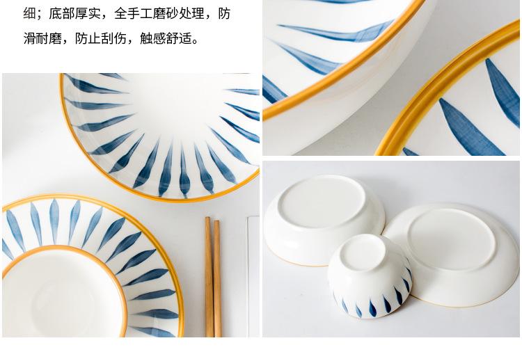 新款日式和风手绘陶瓷碗套装釉下创意礼品家用瓷器汤盘碗餐具定制