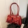 Bolsa de Axila de Luxo Nova Cor Sólida Elegante Simples Bolsa de Mão com Laço Bolsa de Ombro Elegante de Nicho Coreano