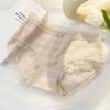 Ropa interior de seda de hielo sin costuras para mujer, verano, delgada, encaje, sexy, antibacteriana, transpirable en la entrepierna, bragas de deseo puro para niña