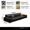 Sofá Vaca Grande Preto, sala de estar minimalista moderna italiana, tecido resistente a arranhões de gato, sofá de látex reto em formato de bloco para aluguel de apartamento