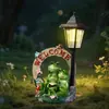 Jardín Creativo Transfronterizo Rana de Resina Luz Solar para Exteriores Estatua de Animal para Patio Adornos Luz Ambiental Luz para Césped