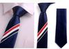 Corbata de Cinta Tricolor Easy-Pull Tb para Hombre y Mujer Formal Roja, Blanca y Azul a Rayas Corbata con Cremallera Versión Estrecha de 5 cm Moderna