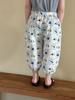 Calça de Gaze de Algodão Anti-mosquito Infantil Calças Lanterna para Meninos Nova Primavera e Verão Estampada Calças Casuais para Bebês Meninas