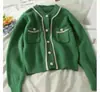 Suéter Redondo Chic de Estilo Francés para Socialité, Chaqueta Cardigan Suave con Botones de Perla, Novedad Otoño 2023