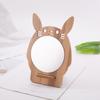 Espejo de Escritorio de Madera para Maquillaje para Mujeres, Espejo de Tocador Plegable de un Solo Lado, Portátil para Estudiantes, Escritorio de Dormitorio, Diseño de Totoro