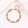 Pulsera Esmaltada Moderna y Fresca para Mujer, Pulsera de Esmalte Colorida de Alta Gama, Acero de Titanio, No se Desvanece, Venta Directa de Fábrica