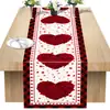 Caminho de Mesa Dia dos Namorados Novo Mais Vendido Caminho de Mesa Estampa de Coração Toalha de Mesa para Armário Decoração de Toalha de Mesa Protetor de Isolamento Térmico