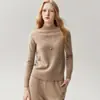 Ligero, suave, glutinoso Otoño/Invierno Nuevo Doble Hilo Engrosado Cachemira Mujer Cuello Semi-alto Tejido Suelto Capa Base Tejido