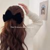 Horquilla para el cabello con lazo grande rojo para la parte posterior de la cabeza de mujer, otoño e invierno, clip de terciopelo, accesorios para el cabello 2022, nueva horquilla de alta gama