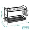 Estante de doble capa para almacenamiento de cocina Amazon, escurreplatos, escurridor de platos multifuncional para encimera, estante de almacenamiento para cuencos y palillos de hierro