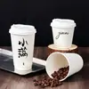 Copos de Papel Descartáveis para Café e Chá com Impressão de Logo Personalizado, Copos Espessos de Camada Dupla Comerciais Feitos Sob Medida Vazados para Bebidas Quentes, Ecológicos