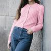 Diyun Estilo Casual Europeu e Americano Cor Lisa Manga Longa Camiseta Suéter Roupas de Lã Femininas Outono e Inverno 2025 Estação Independente da Amazon