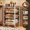 Estante de Almacenamiento, Carrito Pequeño Vintage, Organizador de Bocadillos Móvil con Ruedas para Sala de Estar, Estante Doméstico Multicapa para Dormitorio, Soporte de Piso para Cocina