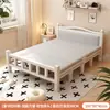 Cama plegable cama individual adulto simple 1.2 metros hogar cama pequeña 1.5 metros doble cama engrosada dormitorio tablero duro cama de arte en hierro