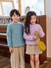 Suéter de Lana para Niños Top Grueso Suéter Tejido para Niños Talla Pequeña y Mediana Cuello Redondo Jersey de Manga Raglán Camiseta Base