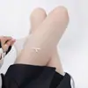 Meias Brancas de Seda para Primavera e Verão com Laço, Bolinhas de Strass, Estilo Ballet, Cortáveis, Alta Elasticidade, Comprimento Estendido, Leggings Femininas
