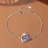 Pulsera de Plata de Ley 925 con Eucalipto Azul y Pájaro para Mujer Moda Versátil Floral Zirconia Joyería Mismo Estilo Little Red Book