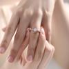 Libro Rojo Juego Completo Anillo de Diamantes para Mujer Plata Esterlina 925 Oro Rosa Anillo de Comida para Dedo ins Anillo Dividido Joyería de Mano al por Mayor