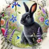 Letrero de Madera de Pascua con Conejo Letrero de Bienvenida para Puerta Venta al por Mayor Decoración de Pared de Atmósfera Festiva Decoración de Pared Artesanía de Madera