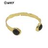 WT-B640 Moda Europea y Americana Doble Gema Irregular Latón Pulsera Ajustable Hip Hop Rock Joyería Accesorios