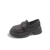 Mocasines de plataforma estilo británico retro para mujer, nueva colección primavera/otoño 2026, estilo francés sin cordones
