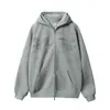 Sudadera estilo americano para otoño/invierno de forro polar de 350 g, unisex, con diseño estampado, talla grande, corte holgado, casual y adecuada para parejas como cárdigan o prenda exterior