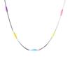 Colar Longo Feijão Cor Prata Esterlina 925 Feminino Simples Estilo Frio Elegante Arco-Íris Curto N0450
