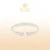 Pulseira Fushi de Prata Pura 999 para Mulheres e Homens, Design Aberto Flor de Choupo, Bracelete de Prata Pura, Joias de Estilo Nacional Chinês Novo Atacado 25g