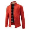 2025 Exportación Otoño e Invierno Nuevo Cárdigan Suéter de Cuello Alto Medio Forrado de Felpa Engrosado Cuello Alto Talla Grande Tejidos Chaqueta de Color Sólido