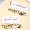 Aretes Estilo Nuevo Transfronterizo Set de Aretes de Alta Gama Corazón de Amor Mariposa Temperamento Versátil Set de Aretes Set de 10 Piezas Mayoreo
