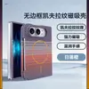Adecuado para teléfono Apple Duo, patrón de fibra de carbono, funda tipo cartera magnética plegable para iPhone Duo, a prueba de caídas, funda ultradelgada