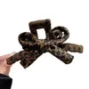 Pinza para el Cabello con Estampado de Leopardo Retro para Mujer 2025 Nuevo Clip de Flequillo de Gama Alta Clip para Cabello Suelto Clip de Cabello Elegante Versátil Otoño e Invierno Accesorios para el Cabello