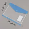 Bolsa Porta-Arquivos Horizontal 11 Furos A4 Transparente com Botão de Pressão Pasta para Documentos de Escritório e Provas de Aluno