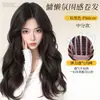 Peruca cobertura total cabeça feminina cabelo simulação natural sem marcas repartição do meio franja onda grande peruca feminina cabelo longo conjunto completo de peruca para topo da cabeça