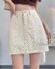 Falda de Lunares Blancos para Mujer, Nueva Falda de Cintura Alta Línea A Verano 2025, Falda Corta Bodycon Elegante de Alta Gama para Mujer Petite