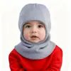 Gorros de Otoño e Invierno para Niños Estilo Europeo y Americano Gorros de Lana Tejidos Cálidos Color Sólido Amigables con la Piel Gorros Tejidos a Mano Cortavientos Protección para los Oídos Gorros de un Agujero