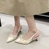 2026 Verano Nuevo Estilo Tacones de Aguja Altos Moda Femenina Casual Detalle de Lazo Punta Fina Tacones de Aguja Altos Mujer
