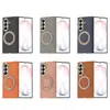 Adecuado para Samsung Z Fold8 Ultra, funda de teléfono de carga inalámbrica magnética, funda de cuero con soporte de anillo giratorio de 360 grados