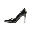 9888T Tacones Altos Zapatos de Mujer Tacón de Aguja Boca Baja PU Espejo Charol Zapatos de Mujer Rojo Angora Boca Baja Zapatos Individuales Zapatos de Mujer para el Trabajo