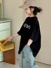 Camiseta de Manga Corta para Niñas Little Red Fish Verano 2026 Nuevo Estilo Top Holgado con Pedrería para Niñas Atuendo Padre-Hijo Ropa Infantil